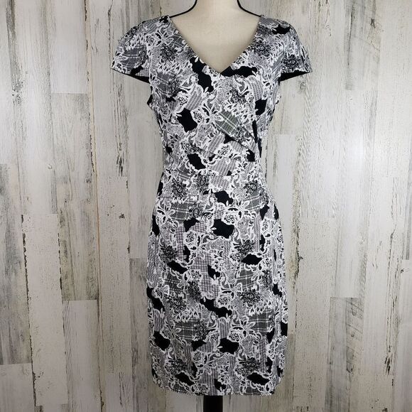 Modcloth Floral Pleated Sheath Dress Sz M - Picture 1 of 10